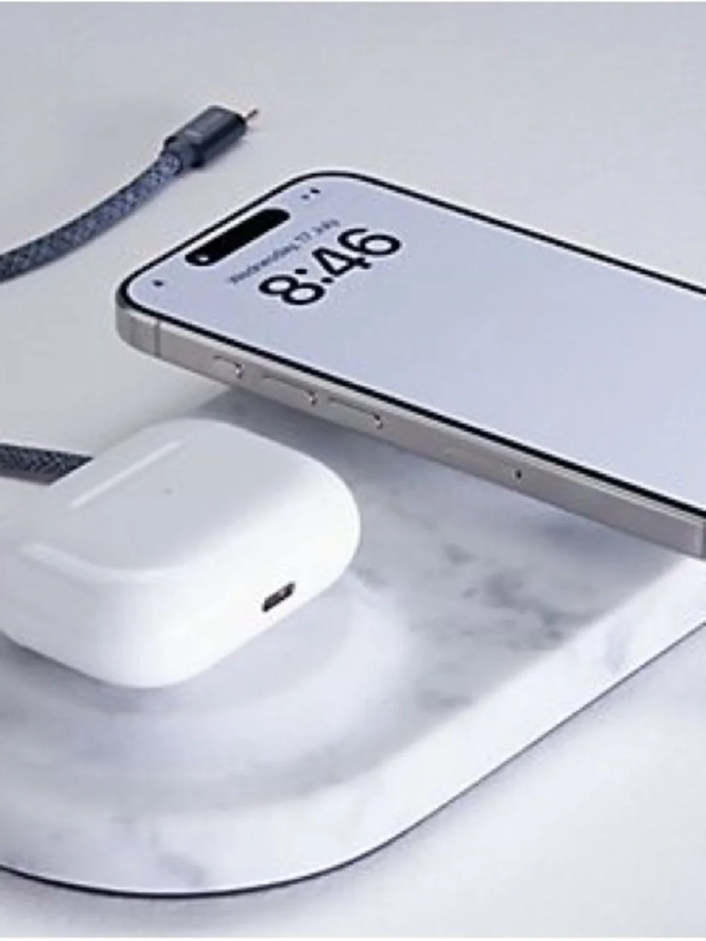 Einova Dual Classic Stone (white)  Braided USB-C Charging Cable